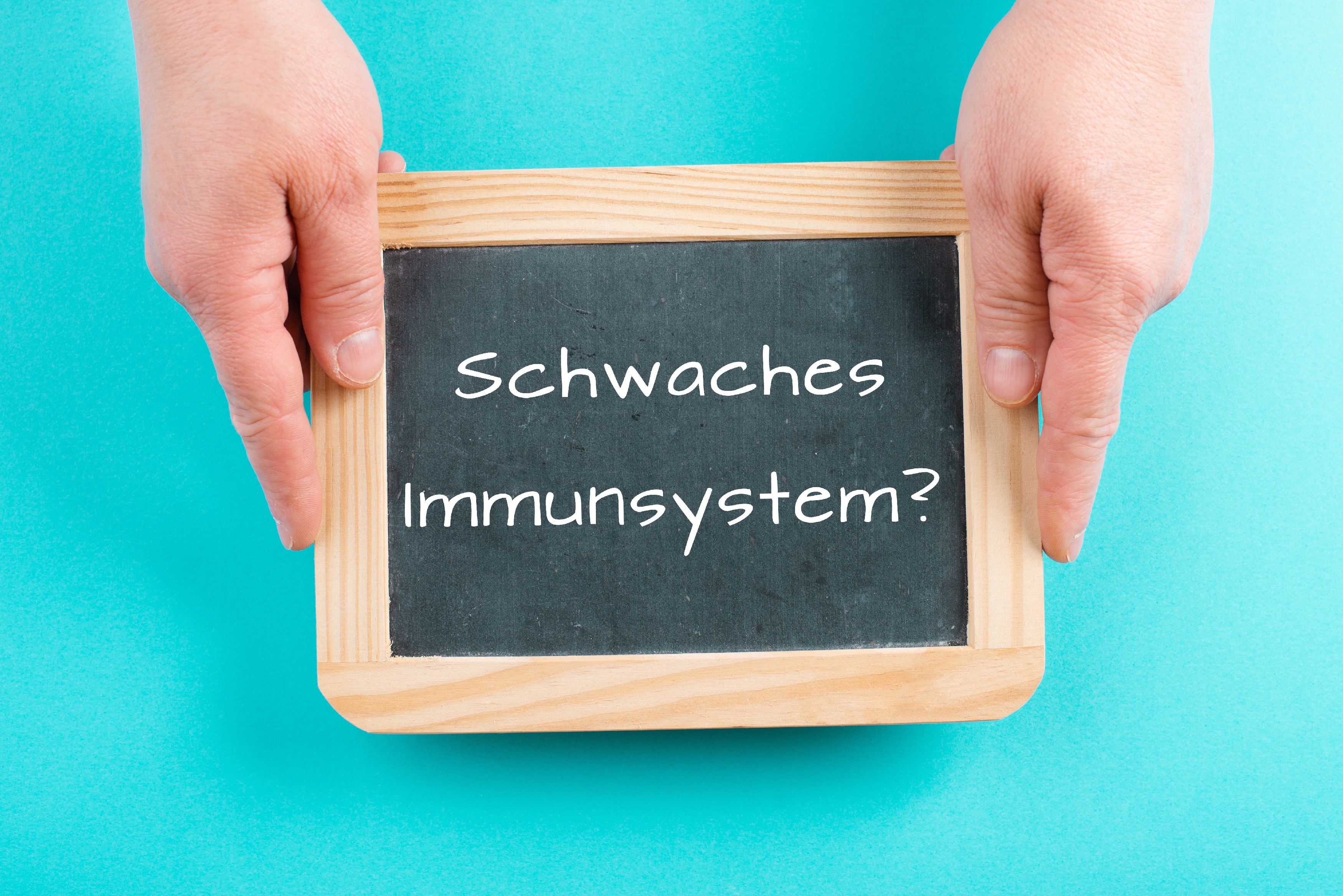 Tafel mit Aufschrift schwaches Immunsystem