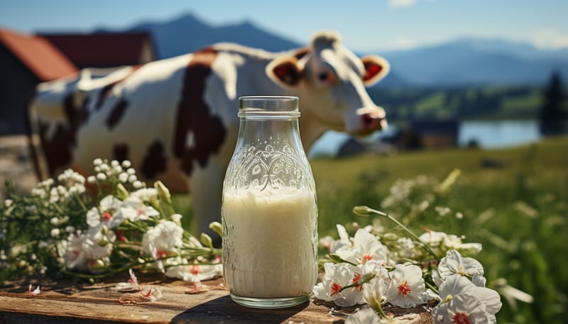 there-is-glass-milk-cow-background-generative-ai
